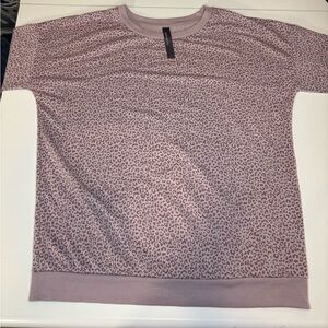 Mondetta Purple Leopard Print Long Sleeve Top Size M